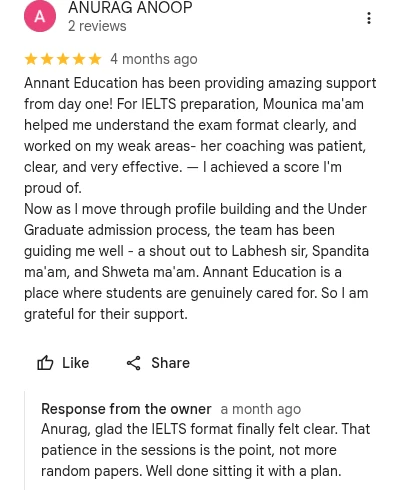 ANURAG ANOOP Google review