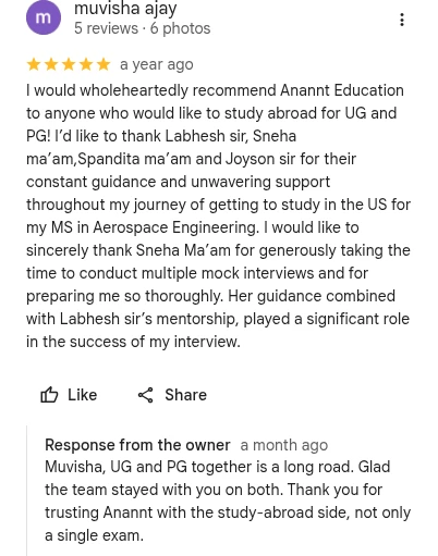 muvisha ajay Google review