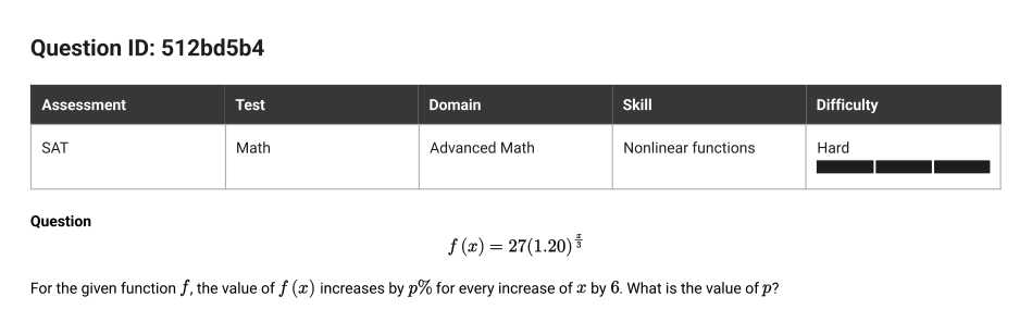 SAT Math question 2, ID 512bd5b4
