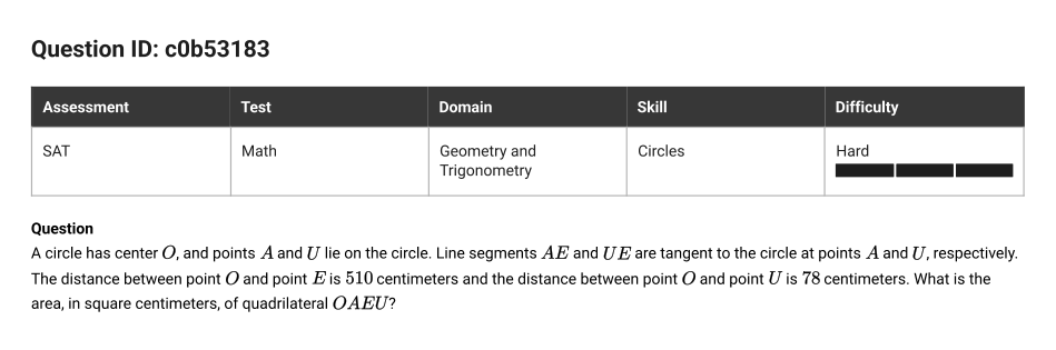 SAT Math question 12, ID c0b53183