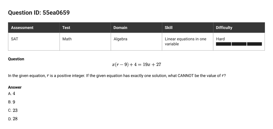 SAT Math question 20, ID 55ea0659