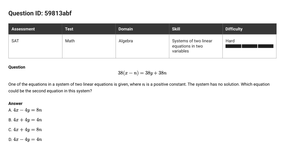 SAT Math question 30, ID 59813abf