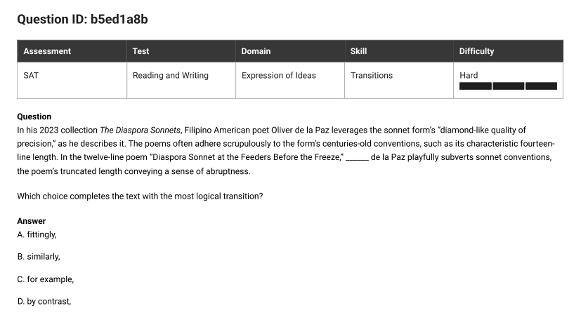 Question 27, source Question ID b5ed1a8b