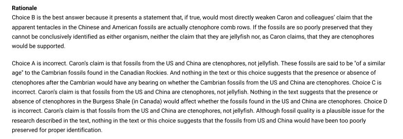 Official rationale for question 10