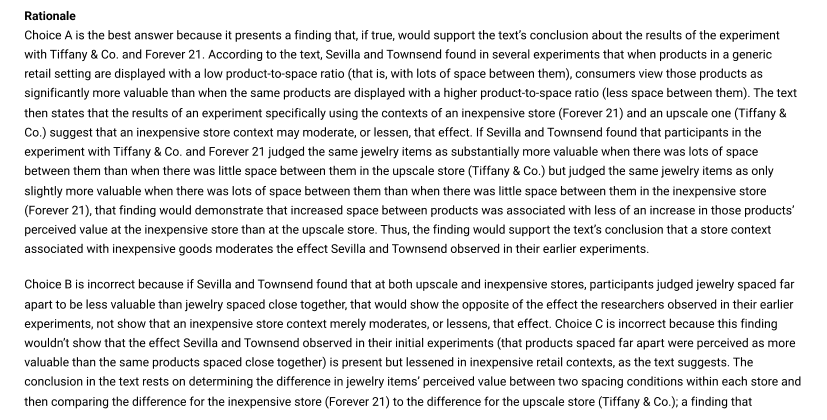 Official rationale for question 12