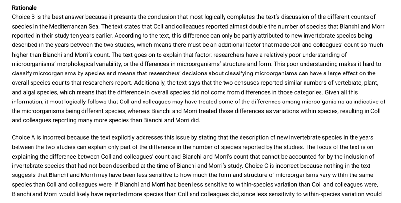 Official rationale for question 15