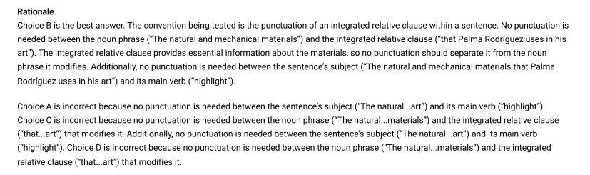 Official rationale for question 18