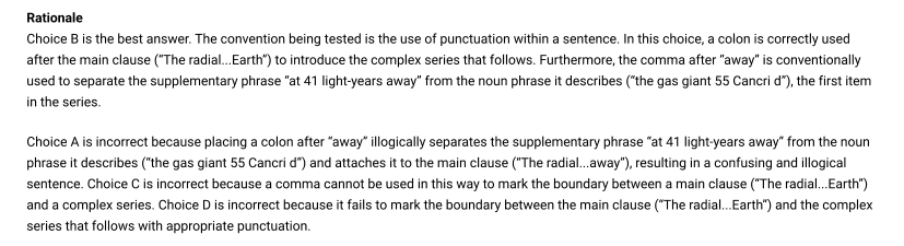 Official rationale for question 19
