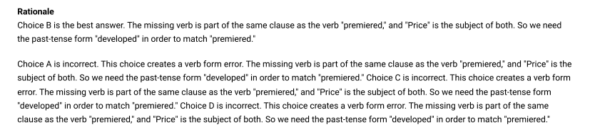 Official rationale for question 25