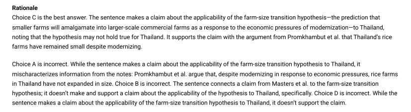 Official rationale for question 29