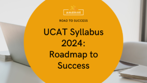 Anannt Institute's UCAT Syllabus 2024 Guidebook on a desk
