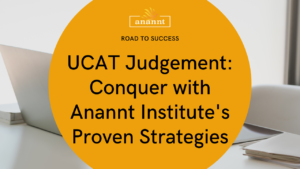 Strategic UCAT Judgement study guide on a desk, representing Anannt Institute's pathway to success.
